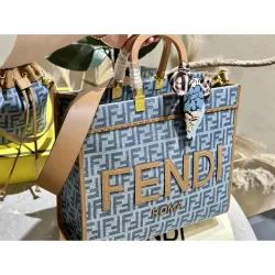 Luxury Square Women Tote Bag Denim F Letter Bag