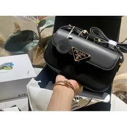 Elegant P Logo PU Leather Women Crossbody Shoulder Square Bag